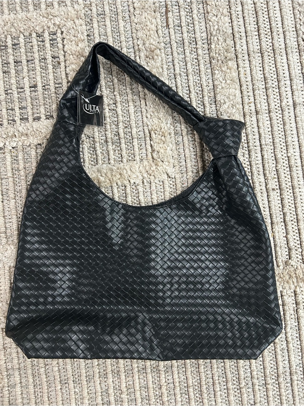 Black Woven Shoulder Bag